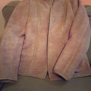 Esprit camel colored shearling jacket.